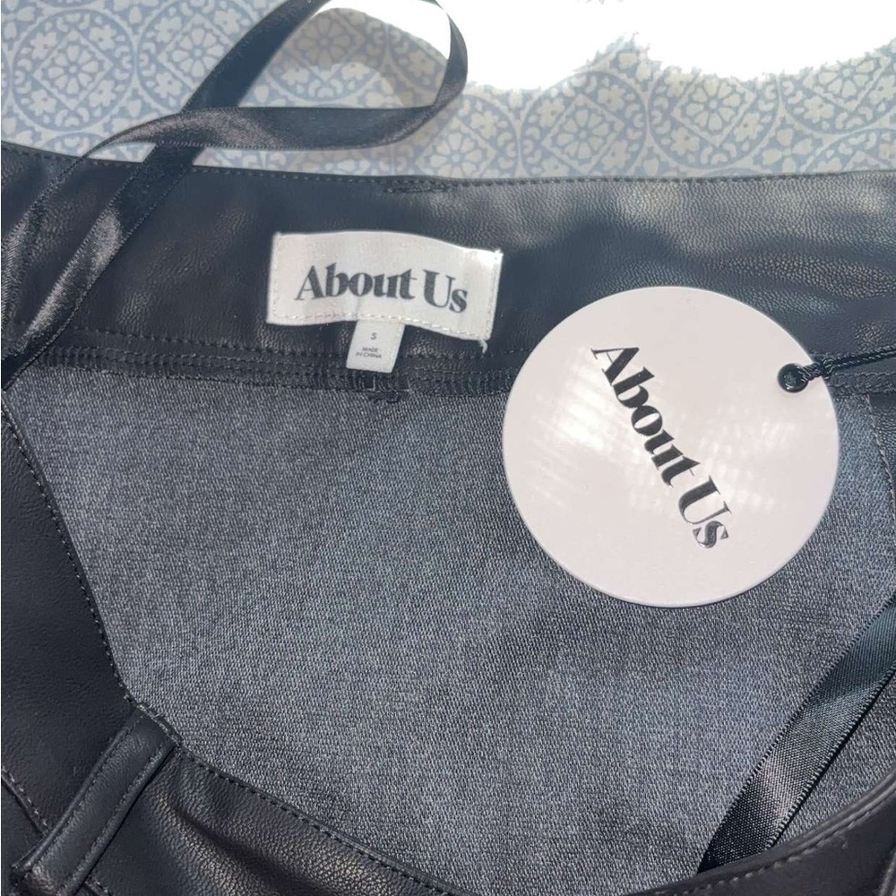 About Us Black Leather Skirt